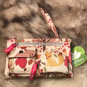 NWT Lily Bloom Kim Wristlet - Forest Owl Print